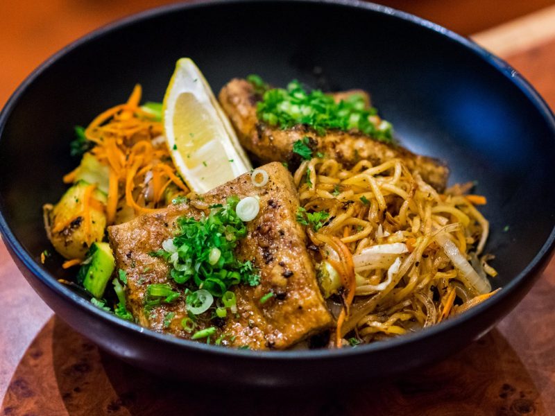 Volcano Grille offers vegan options on their fast casual teppanyaki menu. For more vegan dining in Las Vegas, visit www.vegansbaby.com/vegansbaby2018