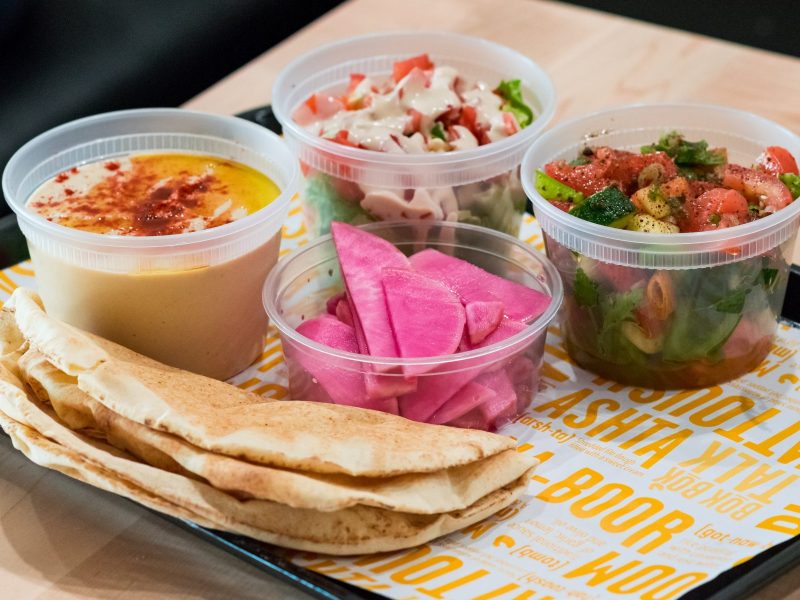 Bok Bok Chicken offers vegan friendly dishes on it's Mediterranean menu. For more vegan dining in Las Vegas, visit www.vegansbaby.com/vegansbaby2018