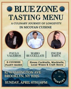 Brooklyn Blue Zone tasting menu April 2025