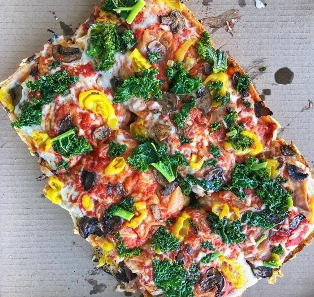 Good Pie serves some of the best vegan pizza in Las Vegas. For more vegan dining options visit www.vegansbaby.com