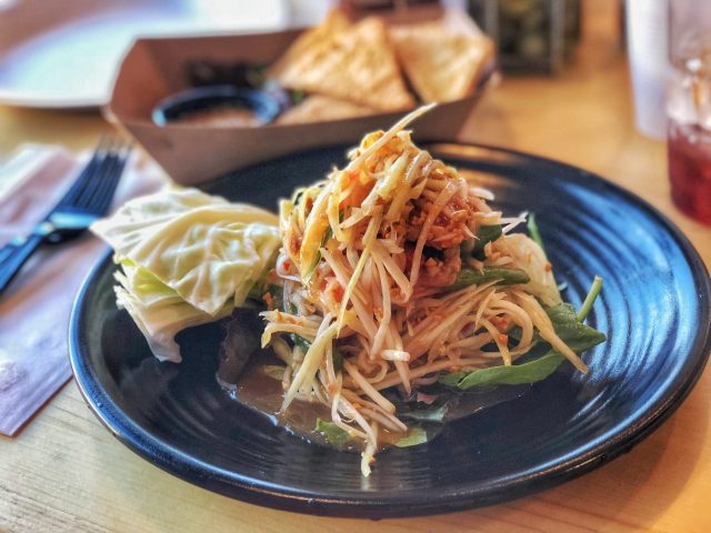 D E Thai Kitchen in Downtown Las Vegas has a large vegan selection. For more vegan options in Las Vegas, visit www.vegansbaby.com/vegansbaby2018qD E Thai Kitchen in Downtown Las Vegas has a large vegan selection. For more vegan options in Las Vegas, visit www.vegansbaby.com/vegansbaby2018