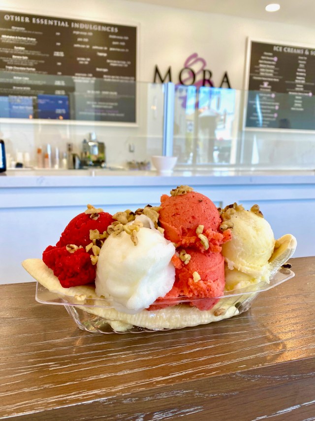 Mora Iced Creamery is a vegan-friendly ice cream shop in Las Vegas. For more vegan dining visit www.vegansbaby.com