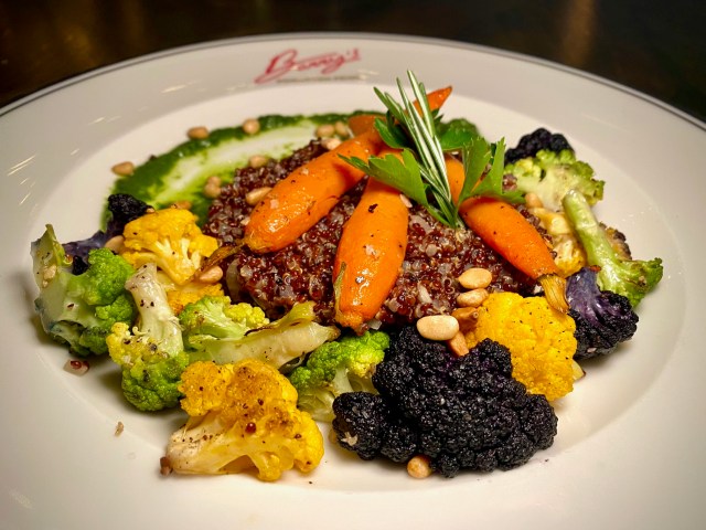 Looking for a steakhouse with vegan options in Las Vegas? Check out the vegan options at Barry's Downtown Prime. For more vegan dining, visit www.vegansbaby.com