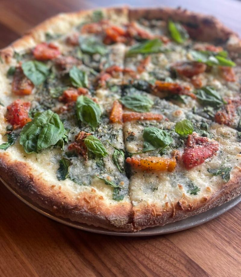 Pi Vegan "Sweet Italian Tom Tom" pizza for Vegan Dining Month