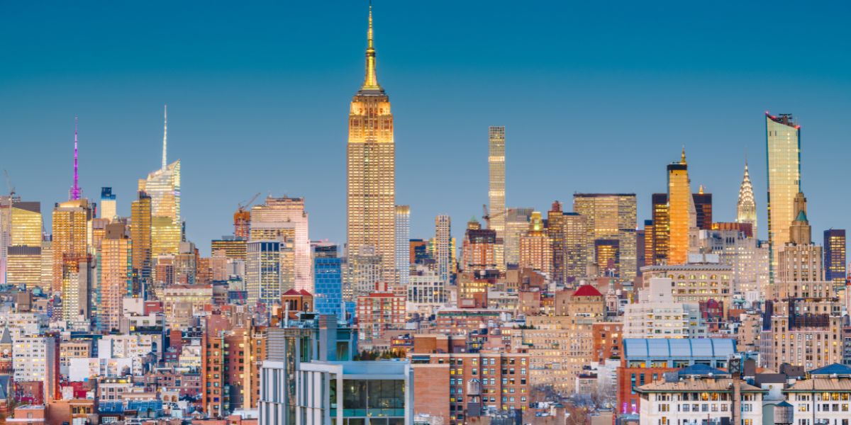 New York City skyline view for vegan travel planning