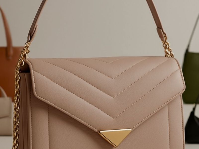 Collage of luxury vegan handbags in various colors and styles with the text “Top Luxury Vegan Bags” in the center.